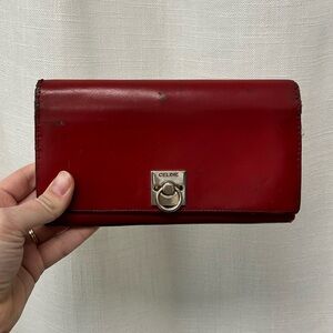 Red vintage Celine wallet